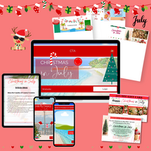 Load image into Gallery viewer, Christmas in July themed Email headers, footers, coupons, article ideas, Flash Sales and more for your marketing campaigns.

