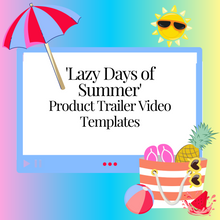 Load image into Gallery viewer, Summer Product Trailer Video Template. Market your products in a fun creative way!
