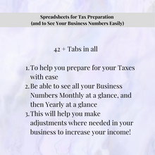 Load image into Gallery viewer, Enthroned Empress™ Business Spreadsheets for Tax Preparation
