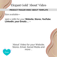 Load image into Gallery viewer, &#39;About&#39; Video Templates in &#39;Gold&#39; for Product Owners, Authors, Course Creators, Bloggers
