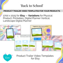 Load image into Gallery viewer, Product Trailer Video &#39;Back to School&#39;  Templates for Your Etsy Listings
