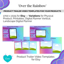 Load image into Gallery viewer, Product Trailer Video &#39;Over the Rainbow&#39;  Templates for Your Etsy Listings
