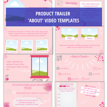 Load image into Gallery viewer, &#39;About&#39; Video Templates &#39;Pretty in Pink&#39; for Product Owners, Authors, Course Creators, Bloggers
