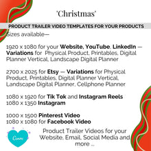 Load image into Gallery viewer, Product Trailer Video &#39;Christmas&#39; Template BUNDLE
